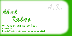 abel kalas business card