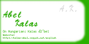 abel kalas business card